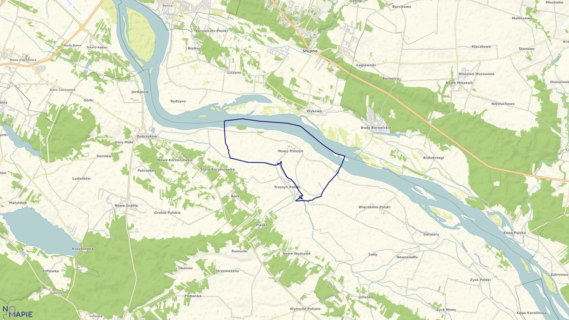 Mapa obrębu NOWY TROSZYN w gminie Gąbin